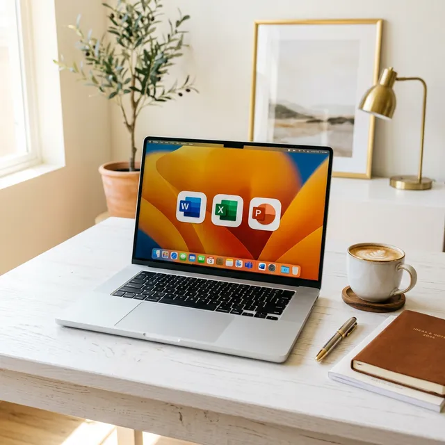 MacBook dengan Microsoft Office siap dipasang